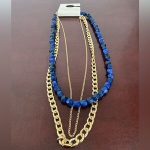 Francesca's Collections Blue and Gold Necklace